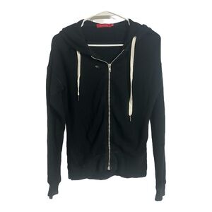 Women’s n: Philanthropy Black Zip-Up Distressed Hoodie
Size XS